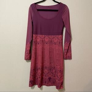 Prana Purple & Pink Long Sleeve Active Wear Dress Womens S Gorpcore Casual